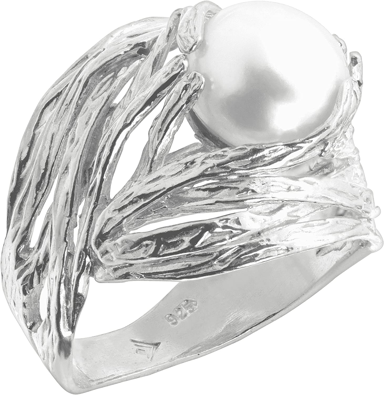 Silpada 'Nested Cultured Pearl' 9.5-10 mm Freshwater Cultured Pearl Ring in Sterling Silver - Image 2